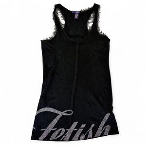 y2k black Fetish mcbling grunge rhinestone tank